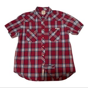 Lucky Brand Shirt Mens Plaid Pearl Snap Distinctive Western Button Down X-Large